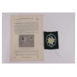 Orig. Nazi Alpine Troops Patch & Pamphlet