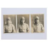 (3) WWII Japanese Soldier Portrait Photos