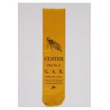 Custer Post #9, G.A.R. 1916 Ribbon