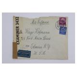 Nazi Censored Postal Cover Sent to U.S.