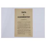 WWII Propaganda Leaflet - Hungarians