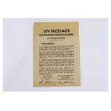 WWII Propaganda Leaflet - Tunisians