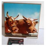 Vintage Guernsey Cow Plaque - marked 1958 on rever