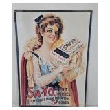 Metal SA-Yo Mint Jujubes Advertising Sign