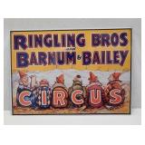 Metal Ringling Bros Circus Advertising Sign
