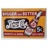 Metal Pepsi-Cola Advertising Sign