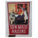 Metal Sun-Maid Raisins Advertising Sign