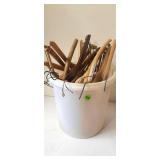 Bucket of Wood Hangers - NO SHIP