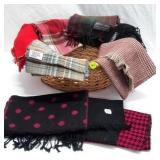 Basket of Scarves - wool, cashmink, etc