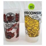 Pair of Vintage Frosted Wisconsin Glasses