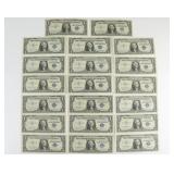 (20) One Dollar Silver Certificates