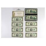(10 ) Collectible Two Dollar Notes