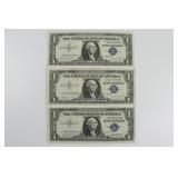 (3) One Dollar Silver Certificate Star Notes