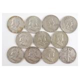 Lot of (11) Silver Half Dollars