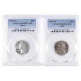 (2) 1976-S Silver AND Clad Bicentennial Quarters