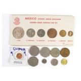 International Coins. Mostly Mexico. 1964 Type Set