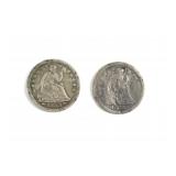 (2) Silver Half Dimes. 1842 & 1853