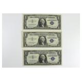 (3) One Dollar Silver Certificate Star Notes
