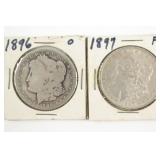(2) Morgan Silver Dollars. 1896-O & 1897