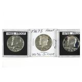 (3) 40% Silver Kennedy Half Dollars. Proof Strikes
