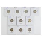(10) Mercury Head Dimes