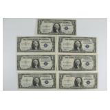 (7) One Dollar Silver Certificates