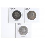 (3) Columbian Expo Half Dollars