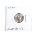 1944 Mercury Dime. Split Bands