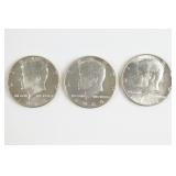 (3) Kennedy Silver Clad Half Dollars