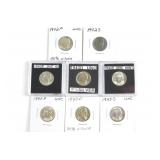 (8) Wartime Silver Nickels