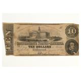 1862 Richmond Confederate $10