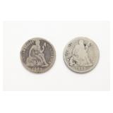 1888 & 1889 Liberty Seated Dimes