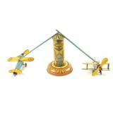 Vtg Marx Tin Skybird Flyer Control Tower/2 planes