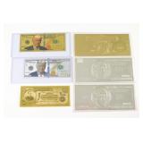 Gold Foil and Silver Foil Novelty Bills (6)