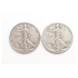 (2) Liberty Walking Half Dollars 1936 & 1943