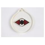 WWII H.J. Enamled Emblem set in Acrylic