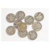 (10) Early (Teens) Mercury Head Dimes