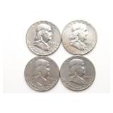 (4) Franklin Half Dollars