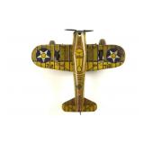 Vtg Marx US Army Tin Windup Plane  # 712