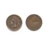 (2) Early Indian Head Cent 1863 & 1864