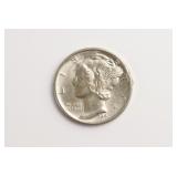 1941-S Mercury Head Dime  Slight Rim Damage