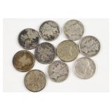 (10) Mercury Dimes