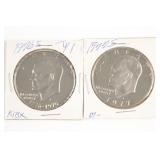 (2) Proof Eisenhower Dollars 76-S & 77-S