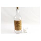 Antique SUNNY BROOK Bourbon Bottle and Glass