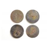 (4) Large Cents Damaged