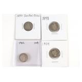 (4) Early American Silver Dimes