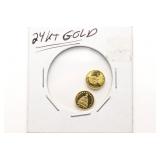 (2) 1/10 ounce 24kt Gold Coins