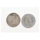 1890 & 1891 Lberty Seated Dimes