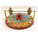 Wyandotte Acrobatic Monkeys Tin Litho Toy