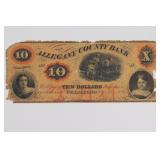 1864 Cumberland, MD Allegany County Bank $10 note